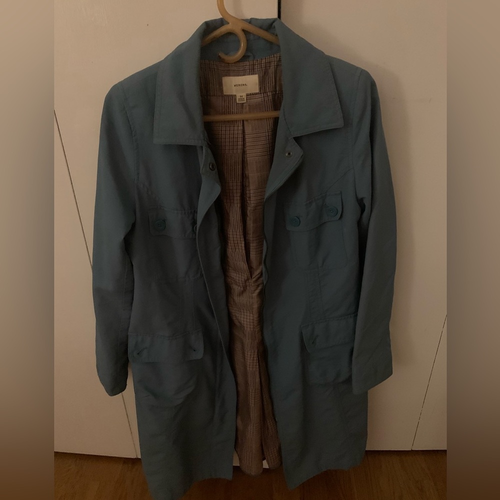 Merona blue trench coat